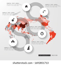 Eps10 Vector Infographic Element with modern detailed map background design