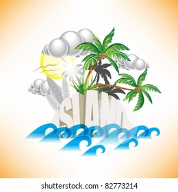 eps10 vector island typography background illustration