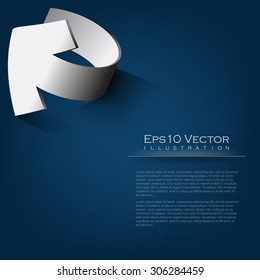 eps10 vector isolated bent 3d metallic arrow graphic background illustration