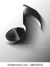 eps10 vector isolated chrome music note icon design