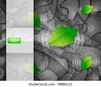Eps10 Vector Leaves in Clear Water Background Design