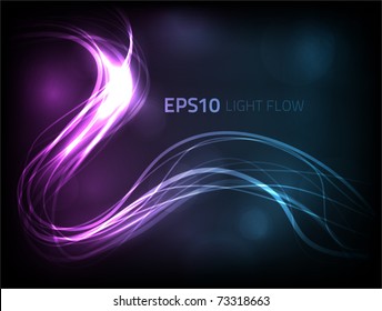 EPS10 vector light flow against a dark background