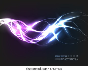 EPS10 vector line abstraction design against dark background; composition is colored in shades of violet and blue