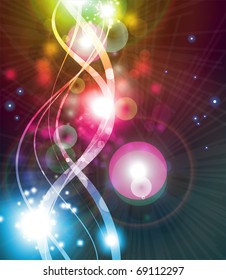 EPS10 vector line abstraction design against dark background