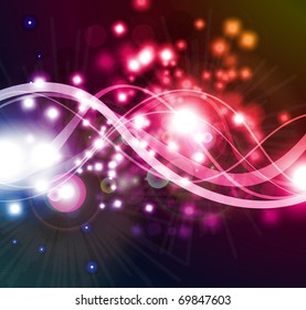 EPS10 vector line abstraction design against dark background