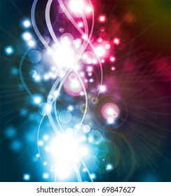 EPS10 vector line abstraction design against dark background