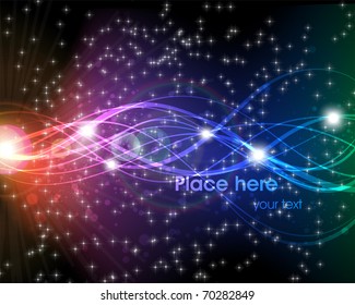 EPS10 vector line abstraction design against dark background