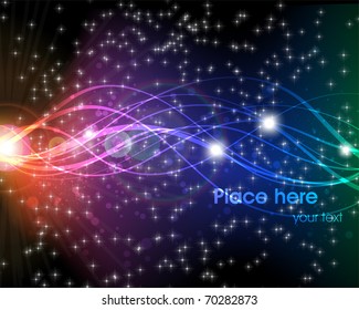 Diseño de abstracción de línea vectorial EPS10 contra fondo oscuro