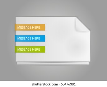 Mensagem de vetor EPS10 com rótulos para seu design