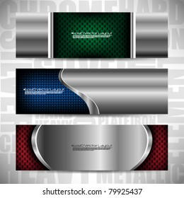 eps10 vector metallic banners