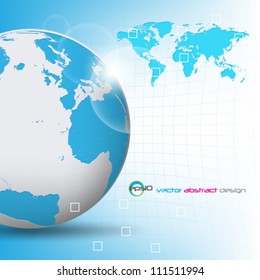 eps10 vector modern detailed globe and map background design