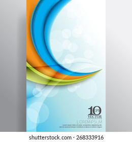 eps10 vector multicolor business template layout light flares bent thick lines background design