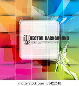 eps10 vector multicolor glossy background with square frame