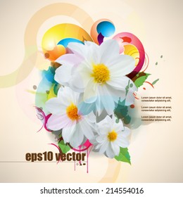 eps10 vector multicolor grunge flower concept background