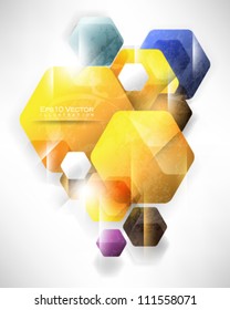 eps10 vector multicolor hexagon shape abstract background illustration