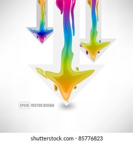 diseño de elementos de flecha y tinta multicolor de eps10 vectoriales