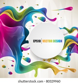 eps10  vector multicolor splat and a frame