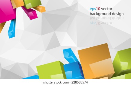eps10 vector multicolor thee-dimensional squares and triangular business background