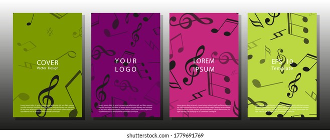 eps10 vector music note background design. Art music, book, poster, abstract, ottoman motifs, element. Music notes. live music concept.