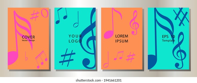 eps10 vector music note background design. Vector illustration.  Music album cover. live music concept.