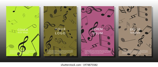 eps10 vector music note background design. Karaoke bar poster. Mensural musical notation. live music concept.