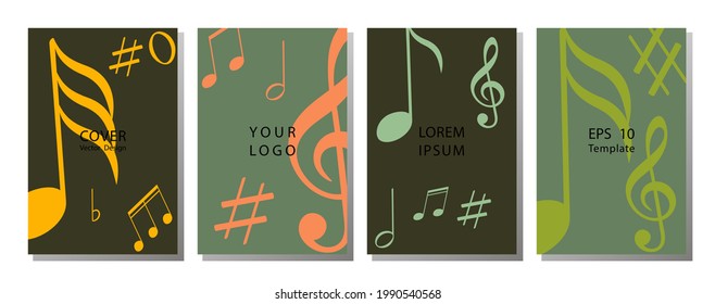 eps10 vector music note background design. Vector illustration.  Music album cover. live music concept.