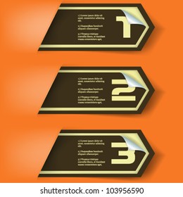 eps10 vector numbered banner stickers