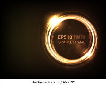 EPS10 vector orange frame design against dark background