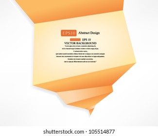 Eps10 Vector Orange Origami Concept Design