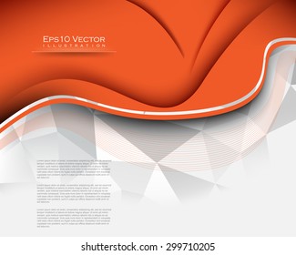 eps10 vector orange wave elements geometric triangular background illustration