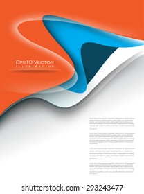 eps10 vector overlapping blue and orange waves elements corporate business background illustration