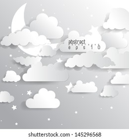 eps10 fondo de nubes cromadas de papel vectorial