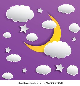 eps10 vector paper chrome clouds background