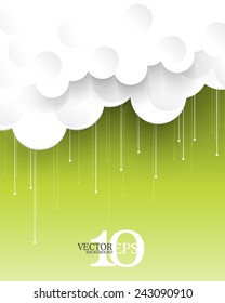 eps10 vector paper clouds and rains concept background