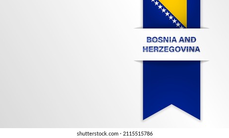 EPS10 Vector Patriotic background with Bosnia flag colors and written with reflection. An element of impact for the use you want to make of it.