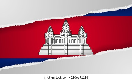 EPS10 Vector Patriotic background with Cambodia flag colors. An element of impact for the use you want to make of it.