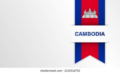 EPS10 Vector Patriotic background with Cambodia flag colors and written with reflection. An element of impact for the use you want to make of it.