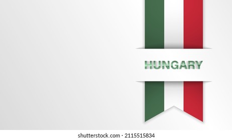 EPS10 Vector Patriotic background with Hungary flag colors and written with reflection. An element of impact for the use you want to make of it.
