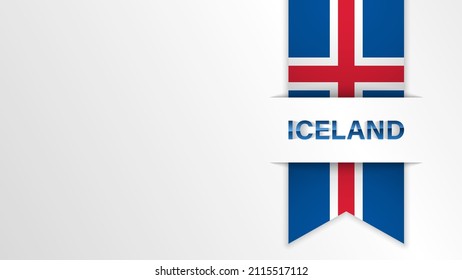 EPS10 Vector Patriotic background with Iceland flag colors and written with reflection. An element of impact for the use you want to make of it.