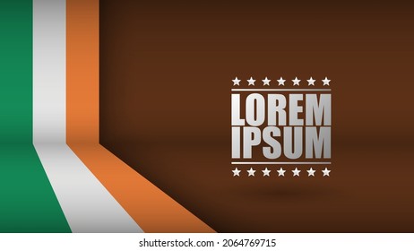 EPS10 Vector Patriotic Background with Ireland flag colors. An element of impact for the use you want to make of it.