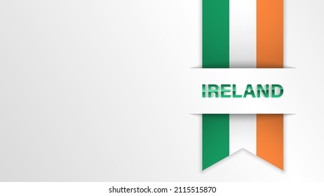EPS10 Vector Patriotic background with Ireland flag colors and written with reflection. An element of impact for the use you want to make of it.