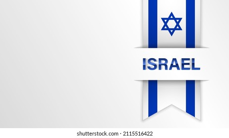 EPS10 Vector Patriotic background with Israel flag colors and written with reflection. An element of impact for the use you want to make of it.