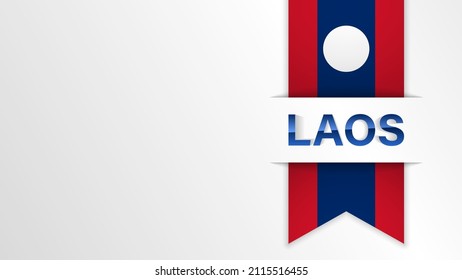 EPS10 Vector Patriotic background with Laos flag colors and written with reflection. An element of impact for the use you want to make of it.