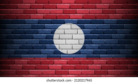 EPS10 Vector Patriotic background with Laos flag colors. An element of impact for the use you want to make of it.