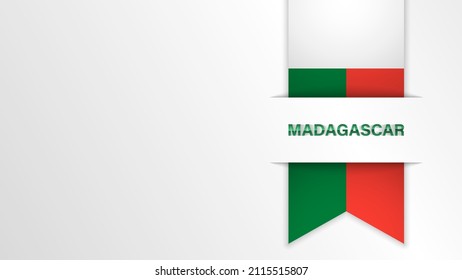 EPS10 Vector Fondo patriótico con colores de bandera de Madagascar y escrito con reflexión. Un elemento de impacto para el uso que desea hacer de él.
