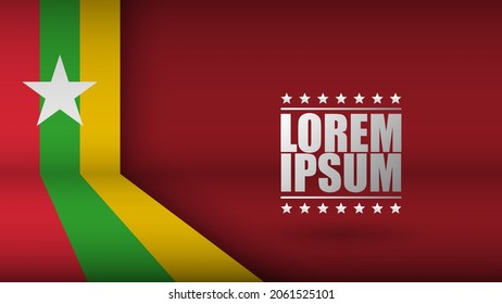 EPS10 Vector Patriotic Background with Myanmar flag colors. An element of impact for the use you want to make of it.