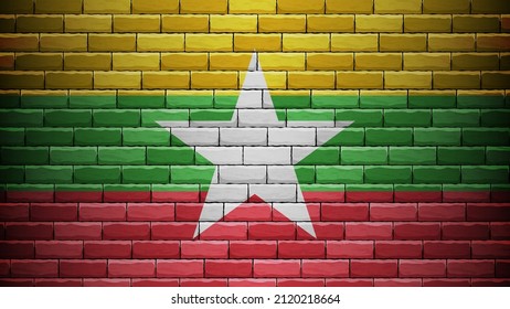 EPS10 Vector Patriotic background with Myanmar flag colors. An element of impact for the use you want to make of it.