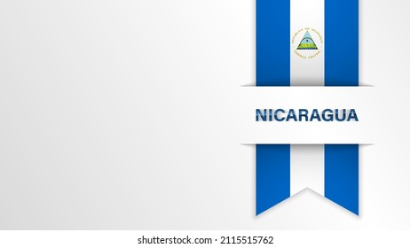 EPS10 Vector Patriotic background with Nicaragua flag colors and written with reflection. An element of impact for the use you want to make of it.