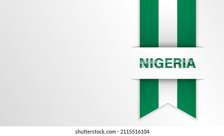 EPS10 Vector Patriotic background with Nigeria flag colors and written with reflection. An element of impact for the use you want to make of it.