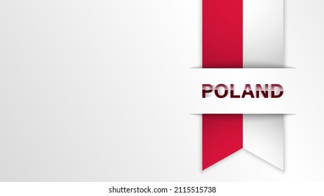 EPS10 Vector Patriotic background with Poland flag colors and written with reflection. An element of impact for the use you want to make of it.